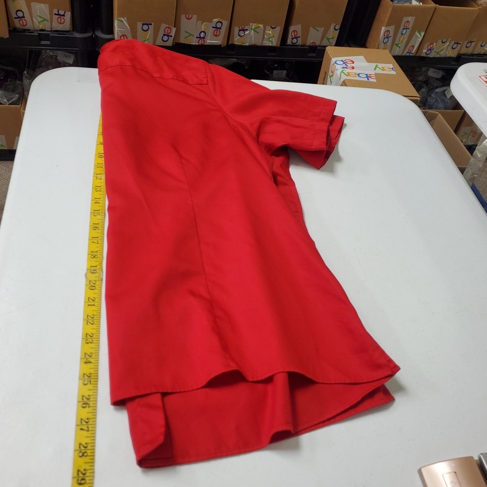Lands End Womens Short Sleeve Button Front Shirt Size 1X Red Cotton Lightweight - Picture 9 of 11